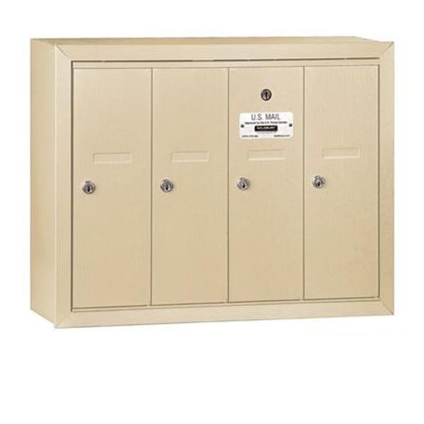 Salsbury Industries Salsbury Industries 3504SSU Vertical Mailbox - 4 Doors - Sandstone - Surface Mounted - USPS Access 3504SSU - main